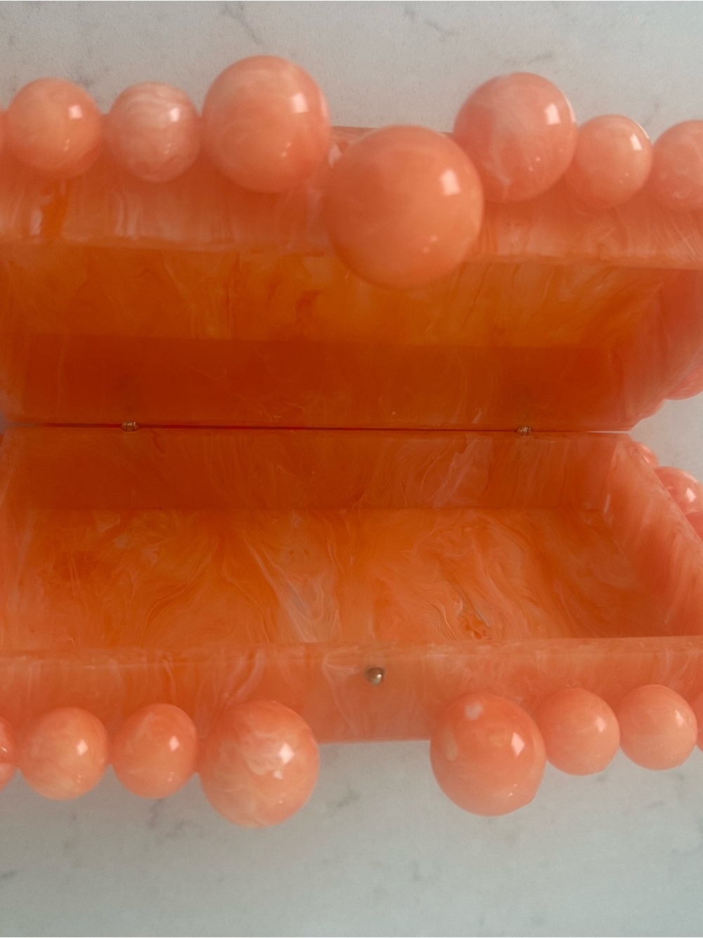 Cult Gaia Marbled Resin Bead Clutch in Papaya - Picture 11 of 11